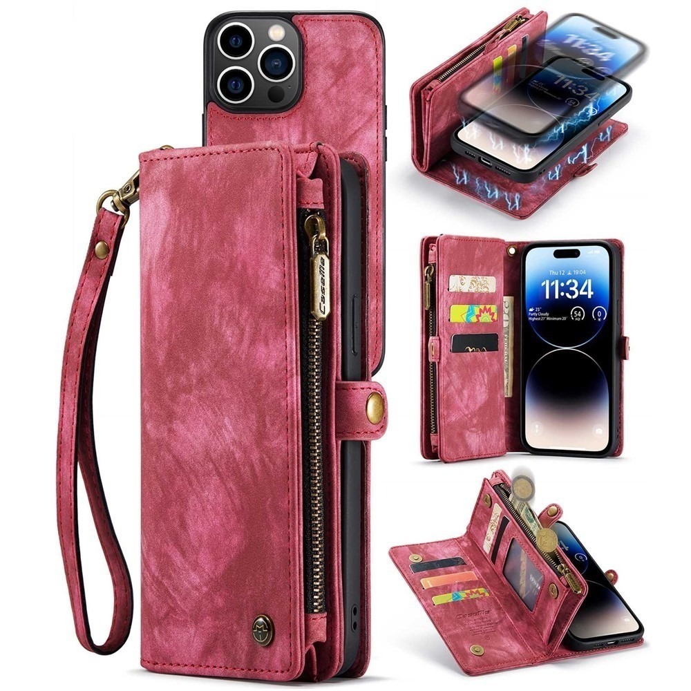CaseMe 008 Detachable Magnetic Case Leather Wallet Cover for iPhone 14 ProMax